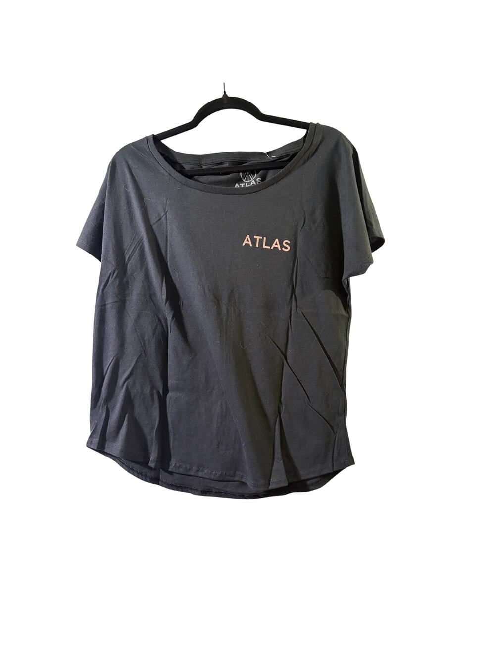 Atlas Threads New Black T-shirt with Leaf Pattern